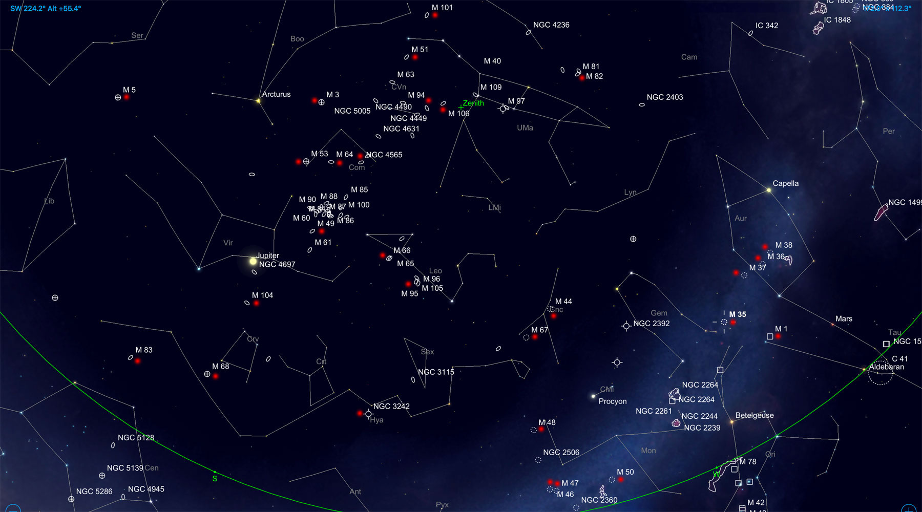 constellations map summer