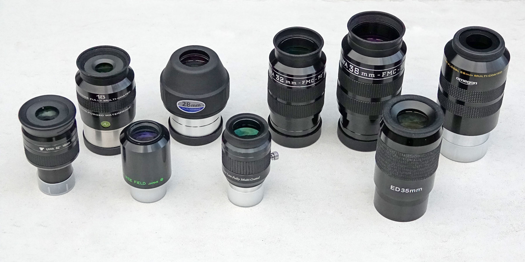 26mm and 32mm focal lengths A Set of 3 PLÖSSL 1.25” Telescope Eyepieces 16mm 
